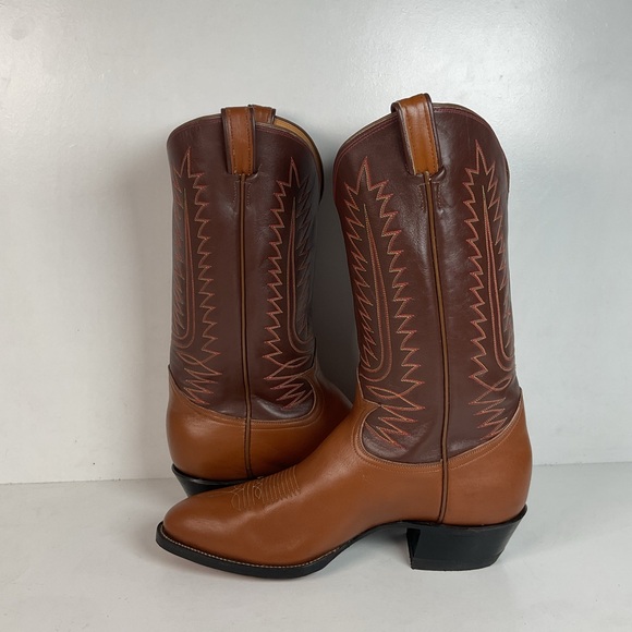 1970s Tony Lama Cowboy Boots 12 D Gold Label USA Made - Picture 13 of 16